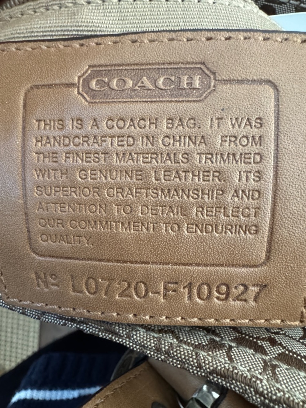 Coach Vintage Brown Signature Canvas Shoulder Bag with Tan Trim - Picture 12 of 16